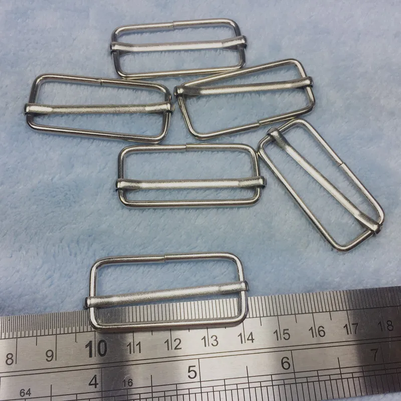 40mm silver Metal Slides Tri-glides Wire-formed Roller Pin Buckles Strap Slider Adjuster