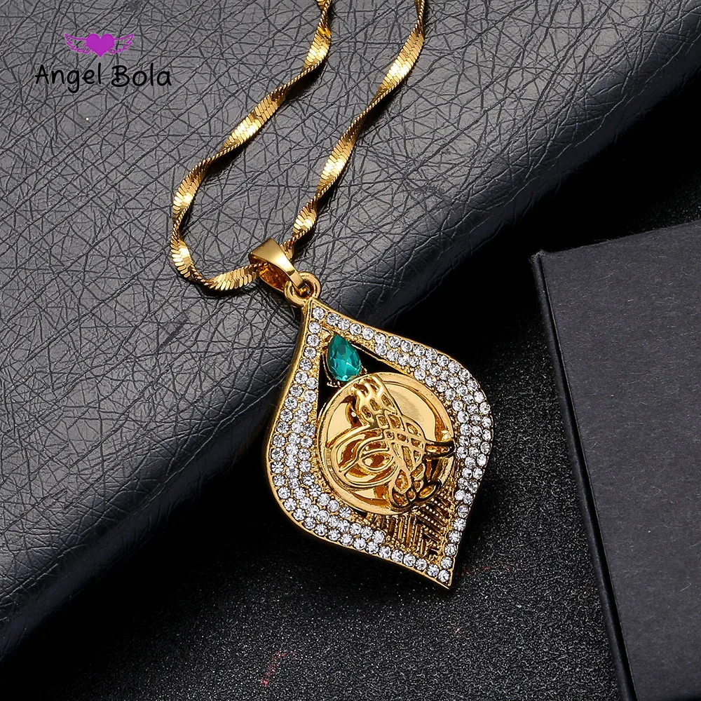 Crystal Allah Pendant and Necklaces for Women Middle East Islam Muslims