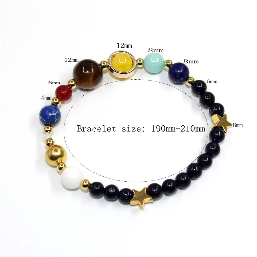 

Covit Universe Planets Beads Bangles & Bracelets Fashion Jewelry Natural Solar System Energy Bracelet For Women or Men 2018
