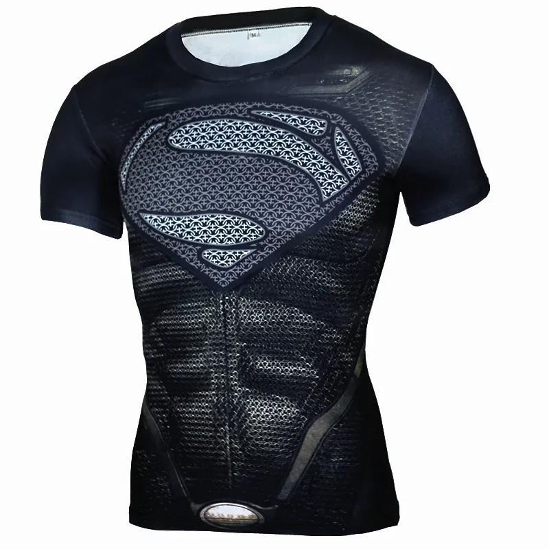 Мужская футболка для бега CANGHPGIN, Супермен, Рашгард, мужские футболки с коротким рукавом для футбола, мужские компрессионные колготки, спортивная одежда для фитнеса