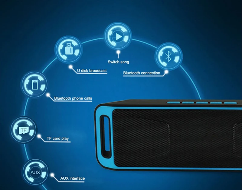 Bluetooth Speaker Portable Mini Stereo Outdoor Soundbar Wireless Smart Handsfree Speaker with FM Radio For Xiaomi Loudspeaker4