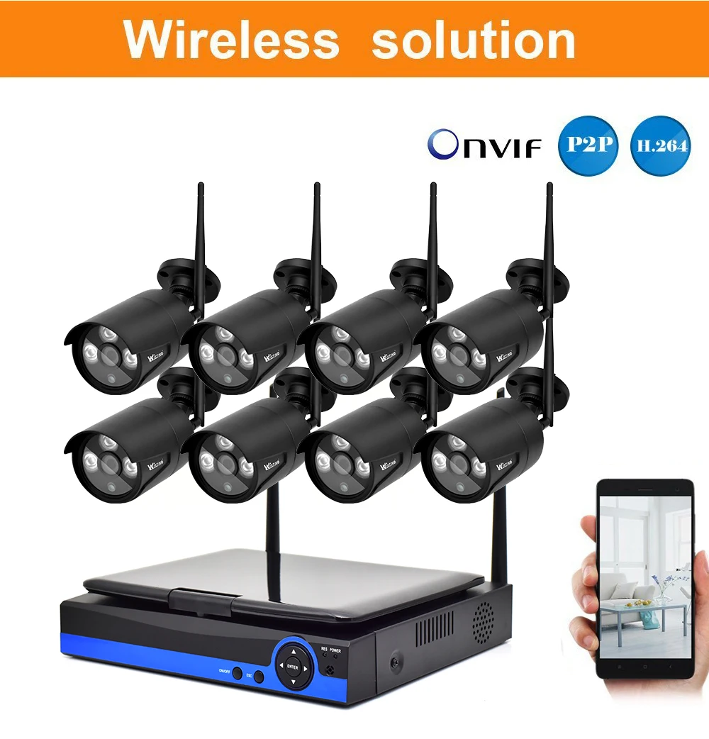 Wistino 960P IP Camera CCTV Security System Kit Wireless 4CH NVR Wifi Outdoor P2P Monitor Kits IR LCD Screen Surveillance Camera (11)