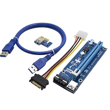 Pci-e Extender Pci Express Riser Card 1x до 16x60 см Usb 3,0 кабель Sata к 4pin molex разъем питания для Шахтерская машина