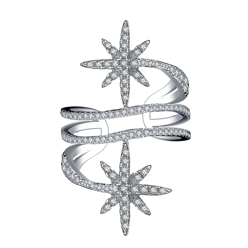 Модные обручальные кольца с цирконием и звездами для женщин, ювелирные изделия SJ111014 ZK20