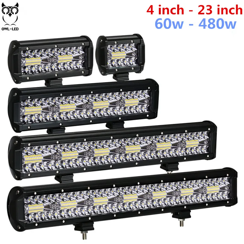 

20inch 9inch Tri-Row LED Light Bar Work Lamp Headlights 12V 24V for UAZ 4x4 Car Truck 4WD off road ATV SUV MPV Boat Driving fog