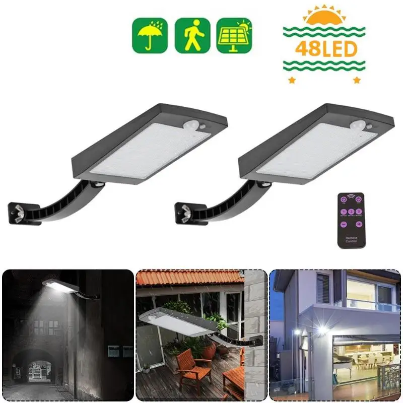 

36LED/48LED Solar Street light PIR Motion Sensor Wall Light Outdoor Waterproof Energy Saving Yard Path Home Garden Lamp