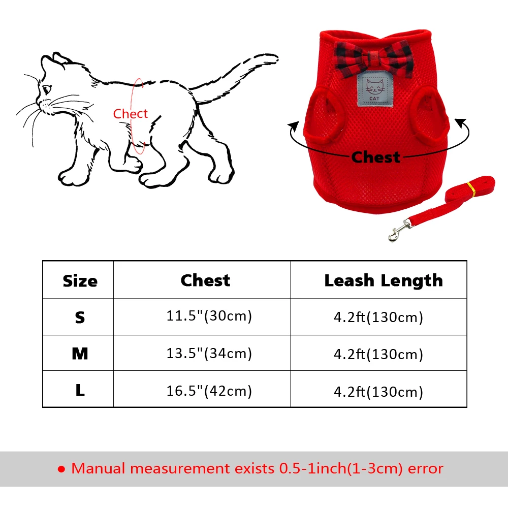 Милый маленький кот Щенок жгут поводок набор бант мягкая сетка Собака Жгут домашнее животное Чихуахуа котенок ходьба жилет поводок регулируемый s m l