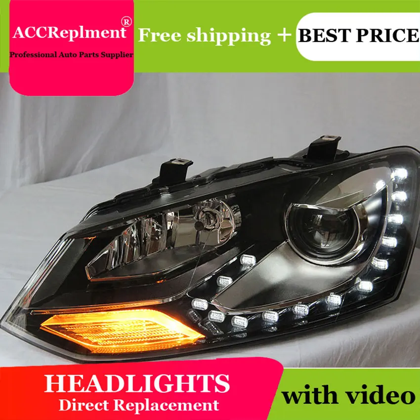 car styling For VW polo headlights angel eyes 2011-2015 For VW polo LED light bar Q5 bi xenon lens LED Bulb projector LED Bulb car styling For VW polo headlights angel eyes 2011-2015 For VW polo LED light bar Q5 bi xenon lens LED Bulb projector LED Bulb