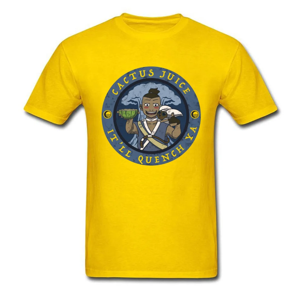 cactus juice 6021 Discount Design Tops Shirts Round Collar Father Day Pure Cotton Short Sleeve T-Shirt for Men Casual Tee Shirt cactus juice 6021 yellow