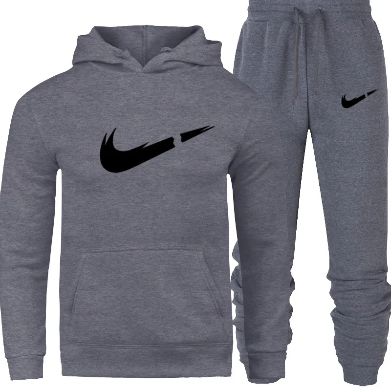 

Autumn Winter Fleece Hoodies Men 2019 Casual Hooded Warm Sweatshirts Male Thicken Tracksuit 2PC Jacket+Pant Men Sportswear