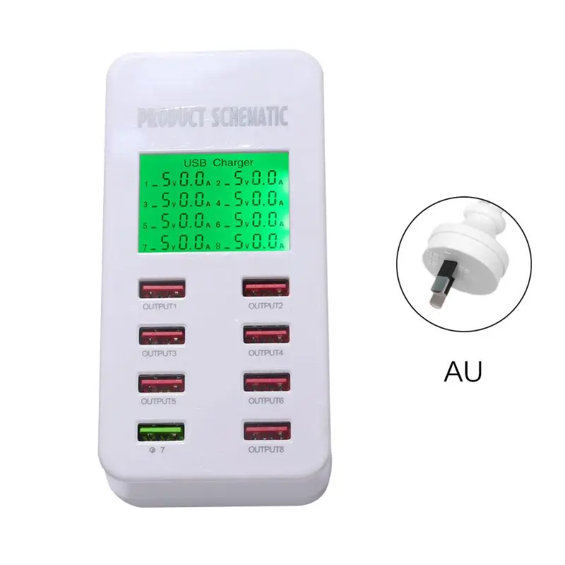 8 ميناء USB شاحن سريع شاشة الكريستال السائل متعددة منفذ USB محطة شحن للهواتف الذكية أقراص امدادات الطاقة جديد وصول 8 ميناء USB شاحن سريع شاشة الكريستال السائل متعددة منفذ USB محطة شحن للهواتف الذكية أقراص امدادات الطاقة جديد وصول