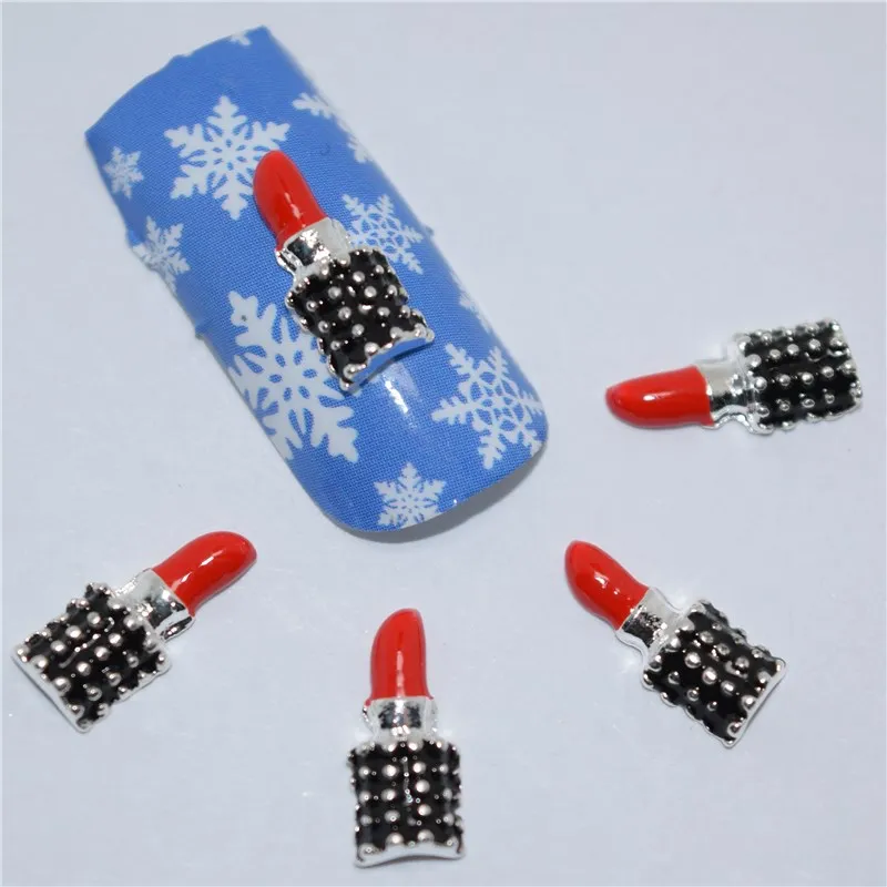 

NEW 10Pcs 3D Nail Art Decorations Lipstick Art Tools Crystal Rhinestone For Nails Alloy Decorations Nail Art Glitter DIY #349