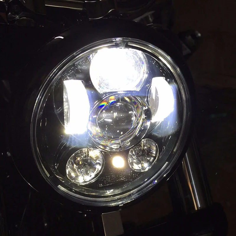 5.75in  LED Motorcycle Headlight Daymaker Black Projector DRL Bulb Harley xxx