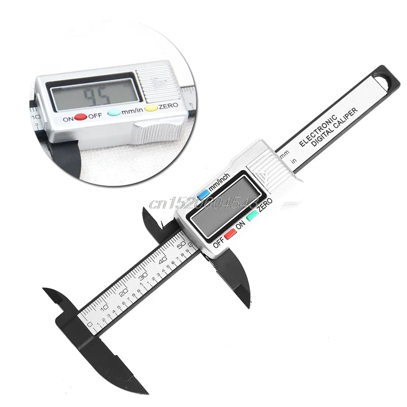 100mm 4inch LCD Digital Electronic Carbon Fiber Vernier Caliper Gauge