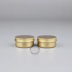Бесплатная доставка-50x50 г оптовая золотой алюминиевой банке, пустой металлический Косметическая пудра контейнеров алюминий
