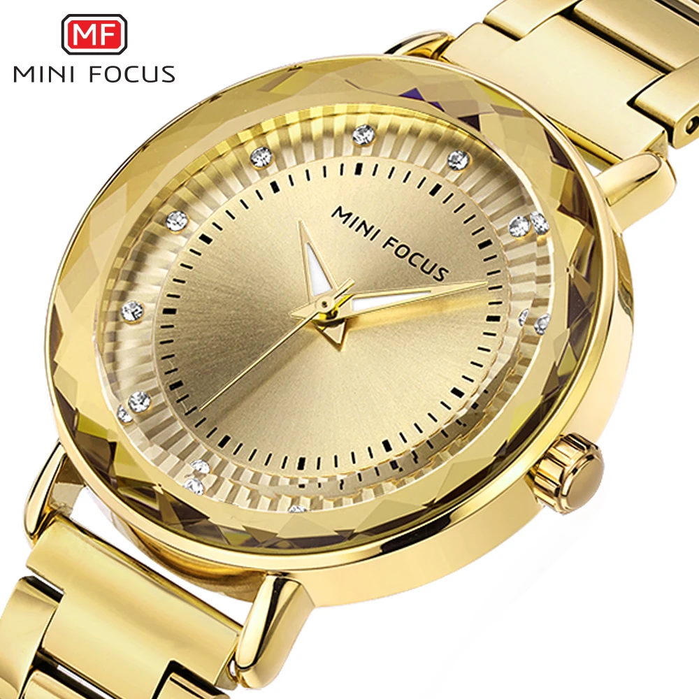 MINIFOCUS Fashion Golden Watches Women Quartz Watches Ladies Top Brand