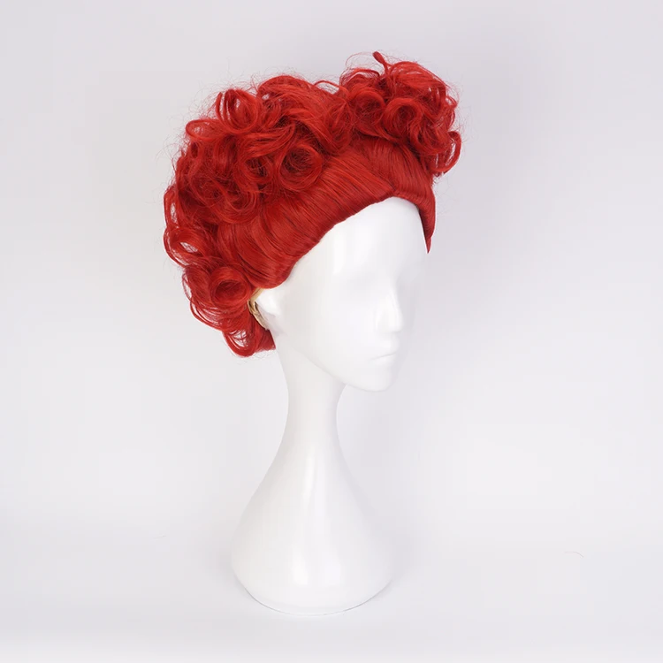 Алиса в стране чудес Красная Королева Косплей парик Королева сердец красный термостойкие синтетические волосы парики+ парик колпачок
