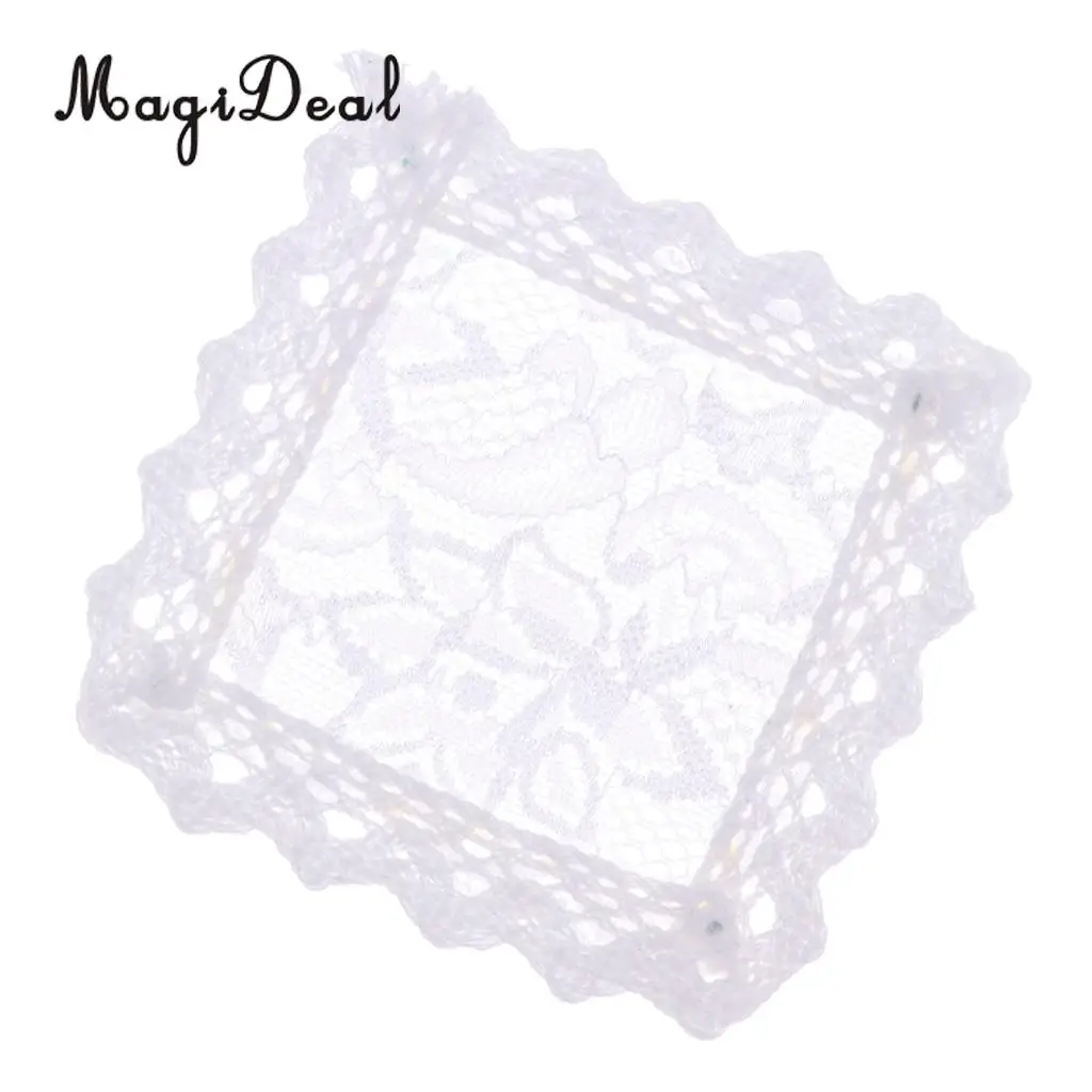 1/12 Scale Dollhouse Miniature Mini Tabletop Desk Decor Kitchen Tablecloths Table Cover Furniture Decor White