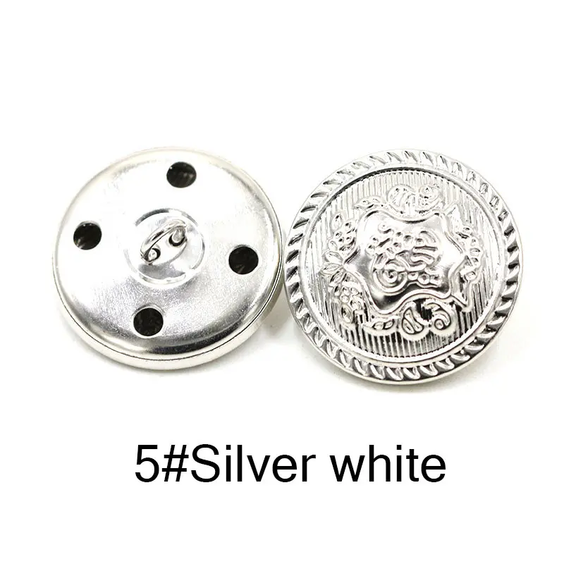 Sale 10PCS/Lot DIY Coat Golden Silvery Classic For Jeans Popular Clothing Accessories High Quality Bronze Button - Цвет: Silvery white 5