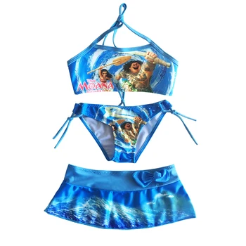 

Baby Girls Clothing sets Kids Moana Clothes Suit 2017 Girls Character Moana 3pcs Clothes set Summer Style Color Blue