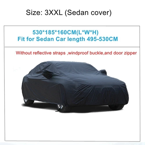 X Autohaux черный автомобильный чехол для улицы, водонепроницаемый, дышащий, устойчивый к царапинам, дождю, снегу, жаростойкий, универсальная защита автомобиля - Название цвета: 3XXL-530x185x160cm