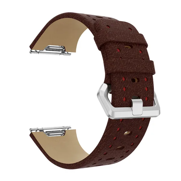 Настоящий ремешок для часов, кожаный ремешок, ремешок для часов, сменный Браслет для Fitbit, ионные браслеты, 8 цветов на выбор - Цвет: Brown Red
