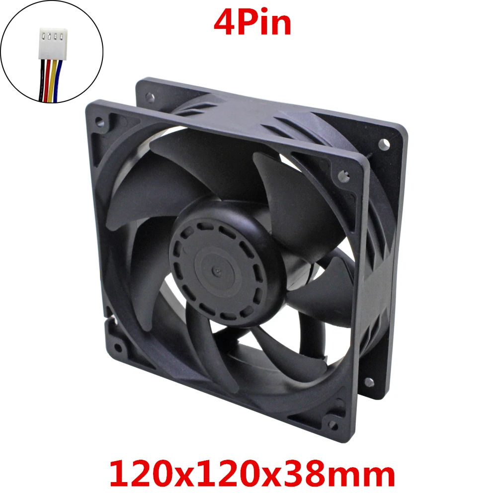 120 120x12038 мм x 38 мм вентилятор охлаждения cooler 4Pin ШИМ два шарикоподшипник для промышленного сервера случае Bitcoin Miner рассеивания тепла