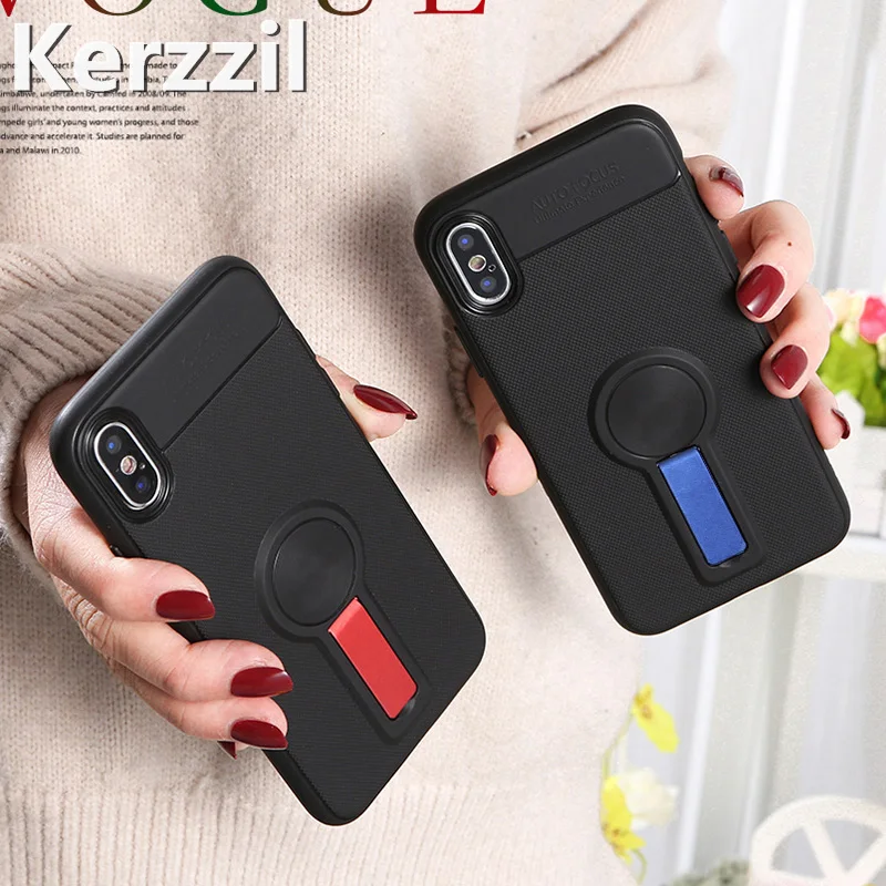 Kerzzil Cheap Magnet Case for iPhone X XR Xs Max Color Soft Silicone Cover Cases 8 7 6 6s Plus with Kickstand Holder |
