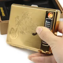 Metal Cigarette Case Box Holder with USB charging cigarette lighter Usb Lighter Electronic Gadgets wholesale
