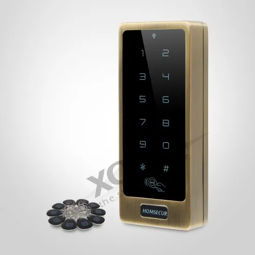 

HOMSECUR Waterproof Door Lock 13.56Mhz IC Access Control+Wiegand 26+Doorbell+Backlight