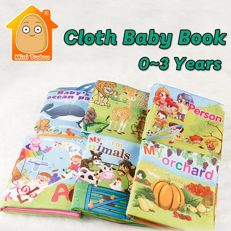 Minitudou 6PCS Soft Cloth Book Books Quiet Toys For Children 0 3 Years
