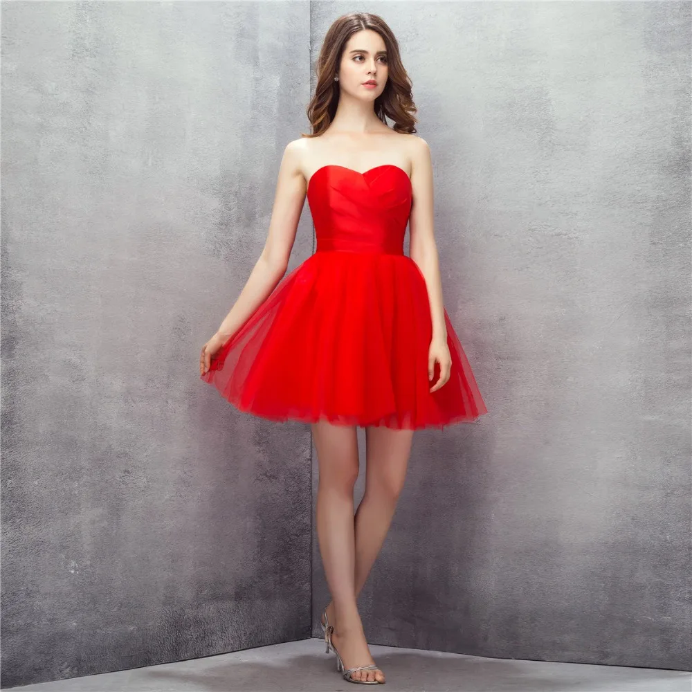 Красное короткое платье для выпускного бала простое купить непосредственно в Китае Vestido Curto Galajurken вечернее платье пушистое платье для выпускного вечера