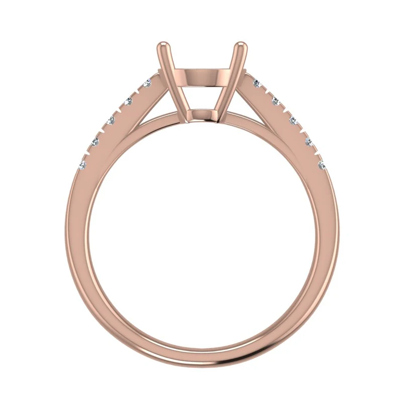 Caimao Classic 14 k розовое золото 0.15ct Овальный огранка 7x9 мм натуральный полный разрез кольцо с бриллиантами зубец