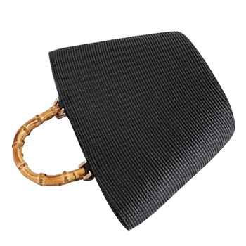 

New Straw Bag Women Fashion Bamboo Portable Original Handmade Yarn Custom Letter "Sunny" Personalized Handbag