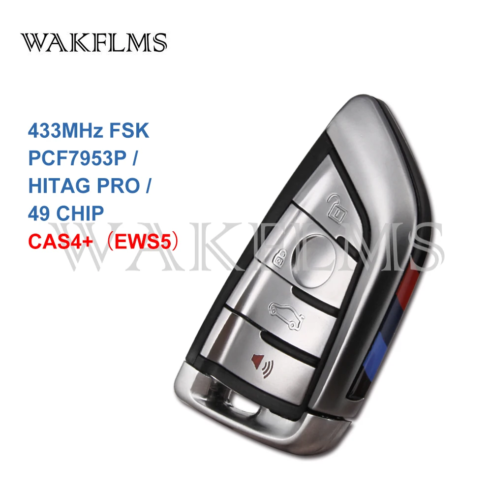 

4btns Smart Card Remote Car Key 433Mhz CAS4+ (EWS5) For BMW with PCF7953P HITAG PRO 49 CHIP