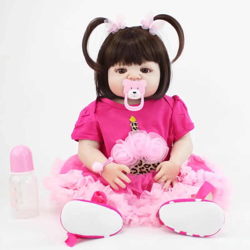 55 см полное тело силикона Reborn Baby кукла игрушка для девочки Boneca винил новорожденных принцесса младенцев Bebe, живой подарок на день рождения