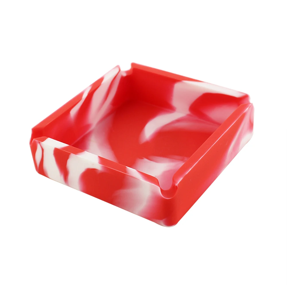 red and white LASPERAL обновление большой портативный резиновый силиконовый мягкий экологически чистый Квадратная Пепельница держатель пепельницы анти-скальдинг держатель для сигарет - Цвет: red and white