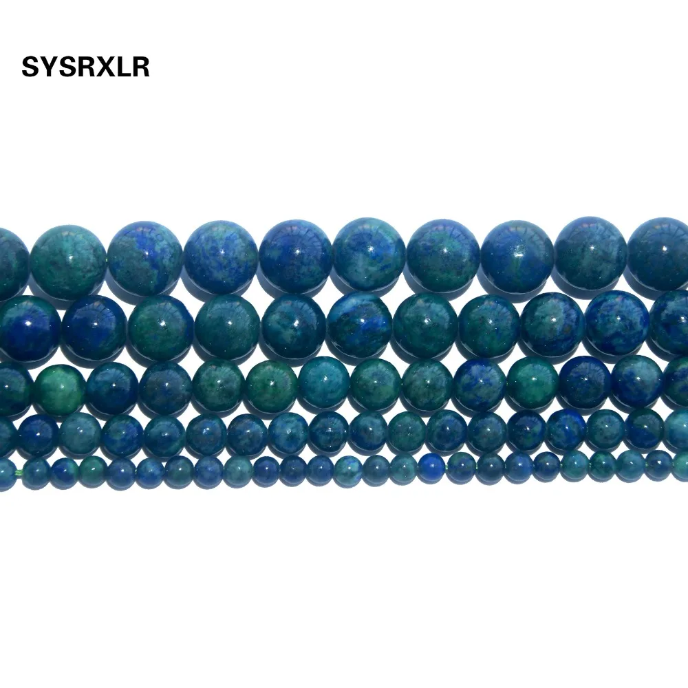 Бесплатная доставка Chrysocolla Азурит круглый рыхлый натуральный камень бусины для