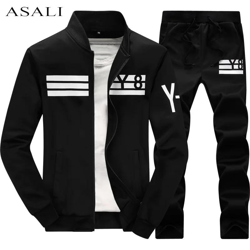 

Men Tracksuit Sporting Suit Autumn Winter Men sweatshirt Pants Set Sweatsuit 2 Piece Set Mens Sportswear Hoodies + Joggers