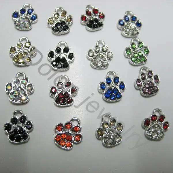 

Mix Color 1cm Tiny Crystal Alloy Paw Charm fit for DIY Dog or Cat or Bear Pet Jewelry Bracelet DIY pendant