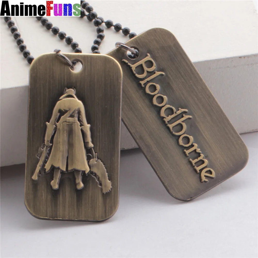 

1PCS New Arrivals Online Game Around BLOODBORNE PS4 Keychain Alloy Necklace Gift For Friends Lovers Bloodborne Tag Key Chains