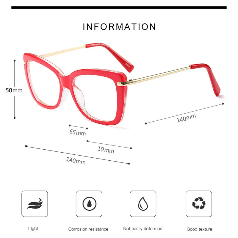 Eyeglasses Frames Women Metal Legs Designer Optical Prescription Rim Spectacles Eyewear Fashion Styles