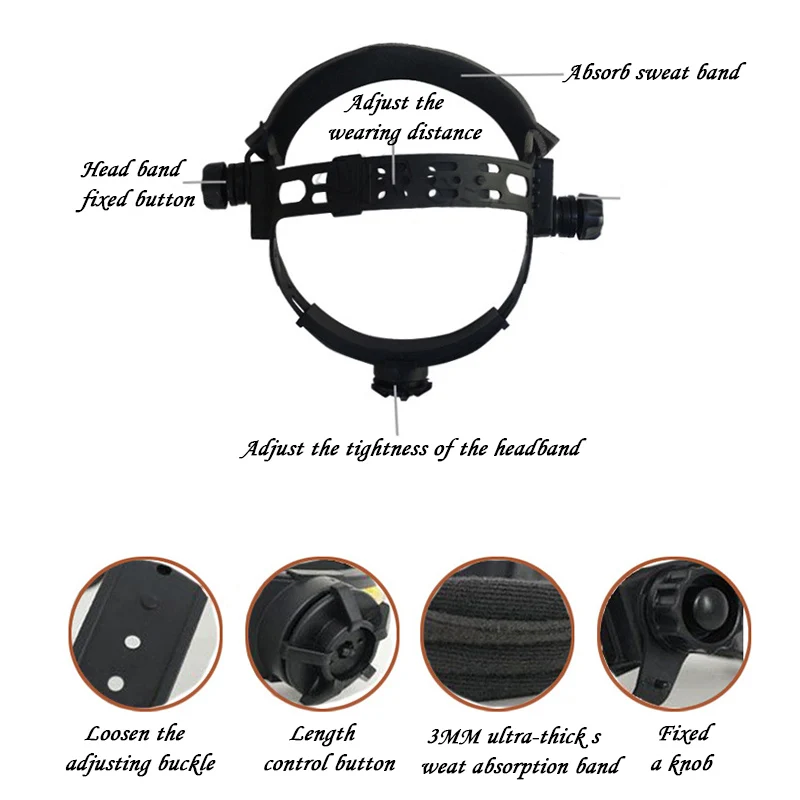 YIMAKER регулируемая сварочная маска сварщика Повязка На Голову Колпачок носить сварочные маски головное кольцо аксессуары