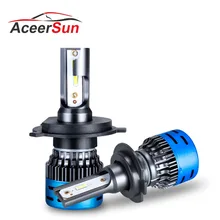 Aceersun H4 LED H7 3000K Car Headlight H4 Hi Lo Beam H1 H11 9005 9006 HB3 HB4 6500k 1860 Chip 40W DC12V 24V Focos led automovil