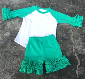 

Summer green top and icing short baby clothe outfits girls back to school outfit two piece outfits women girls easter outfits