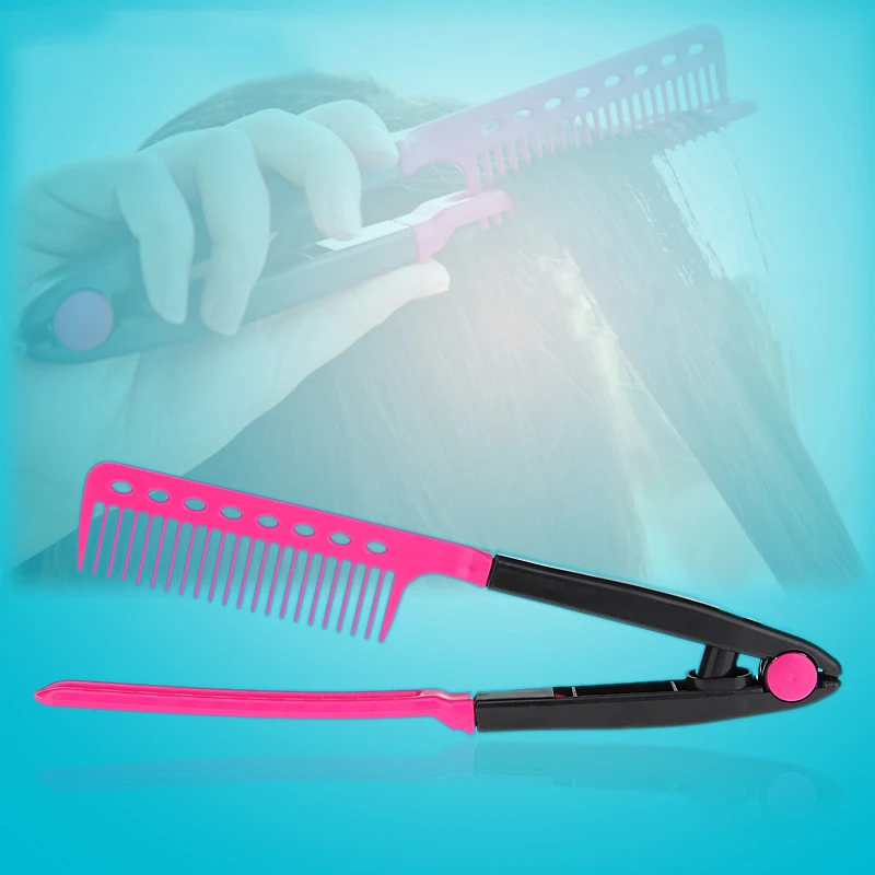 

V Shape Folding Hairbrush Hair Straightener Comb Salon Hairdresser Barber Hair Cutting Comb Hair Brush Styling Tool Wholesale