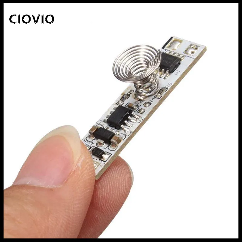 DC 12V Capacitive Touch Sensor Switch Coil Spring Switch LED Dimmer Control Switch 9-24V 30W 3A for