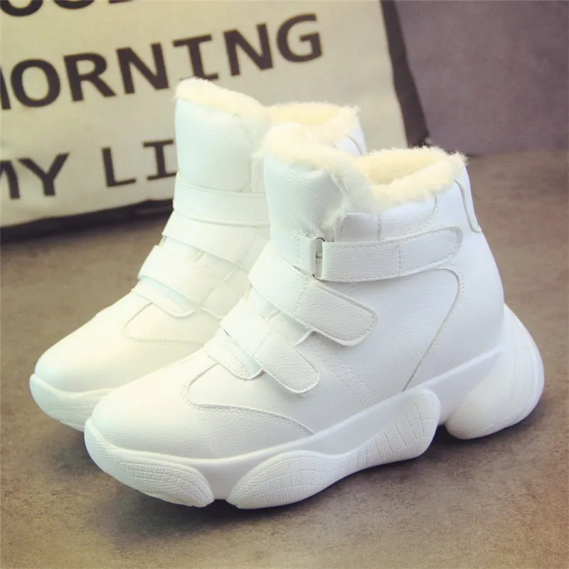 

SWYIVY Female Shoes Casual Sneakers Platform 2019 Winter High Top Velvet Fur Warm Woman Sneakers Hook Loop Lay Cotton Padded 40