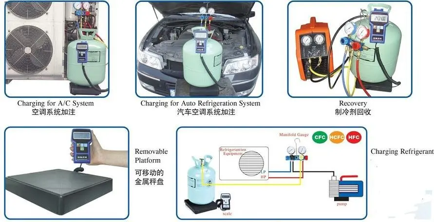 Прямая с фабрики eletronic хладагента зарядки весы RCS-7040