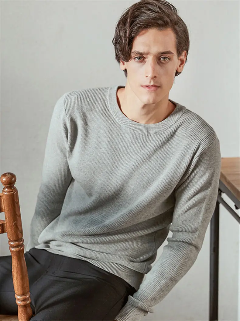 MuLS Birdseye Sweater Pullover Men Cotton Knit Spring Sweater Jumpers Autumn Male knitwear Pink Black 2019 Hot Sale Dropshipping 04